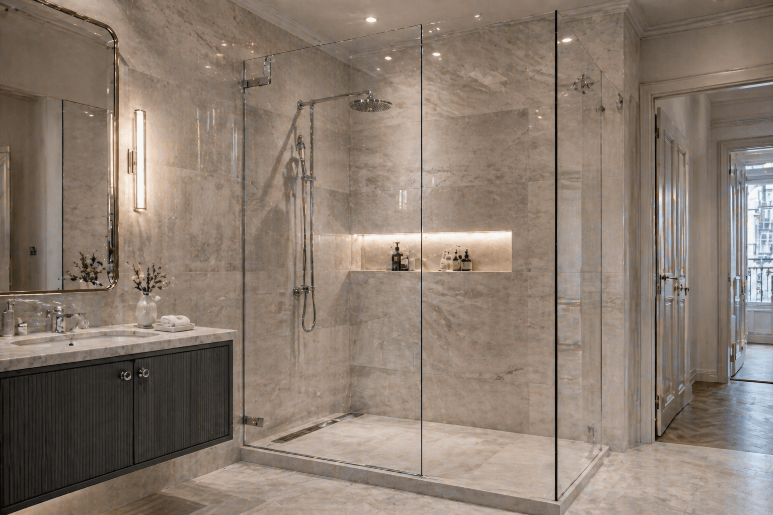 Paroi de douche verre trempé